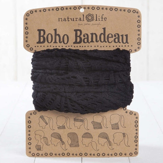 C&S Boho Bandeau Crochet Black