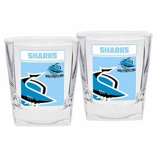 NRL Spirit Glasses Set Of 2 Sharks