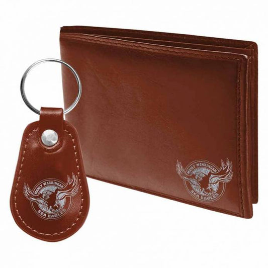 Sea Eagles PU Leather Wallet & Key Ring Gift Pack