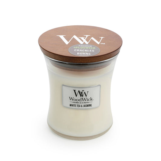 WoodWick Candle Medium White Tea & jasmine