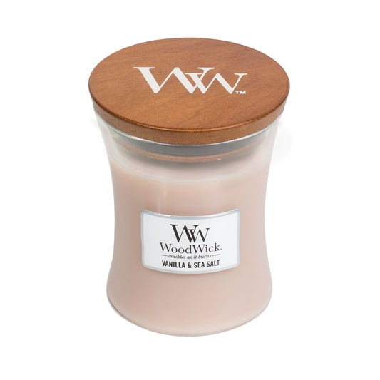 WoodWick Candle Medium Vanilla & Sea Salt