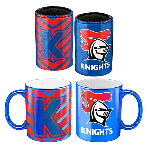 NRL Metalic Can Cooler & Mug Knights