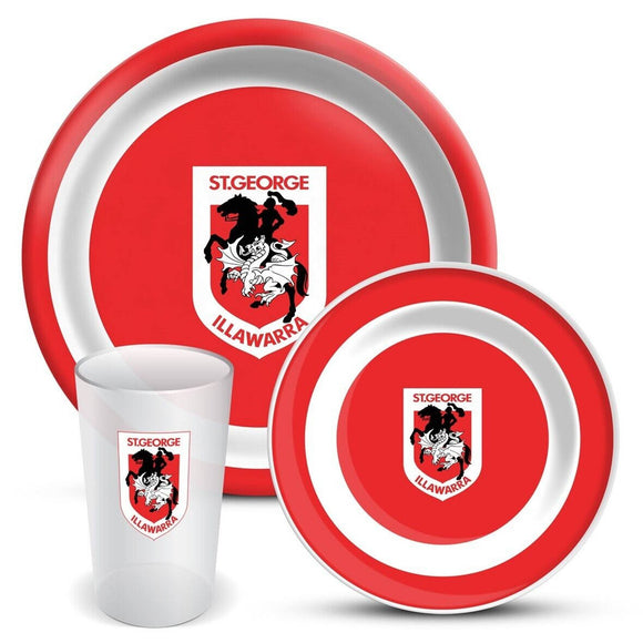 NRL 3pc Dinner Set - Dragons
