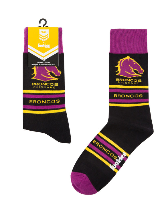 NRL Stripe Socks - Broncos