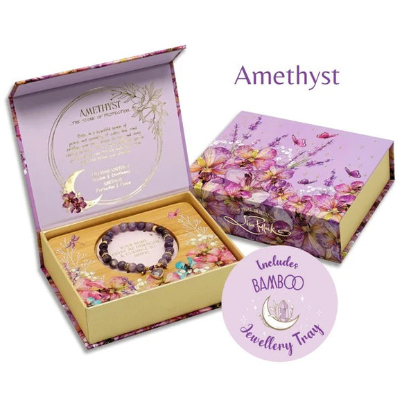 Heart Shaped Crystal Bracelet Gift Set / Amethyst - Lisa Pollock