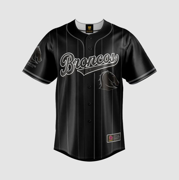 Kids NRL Blackout Baseball Slugger - Broncos