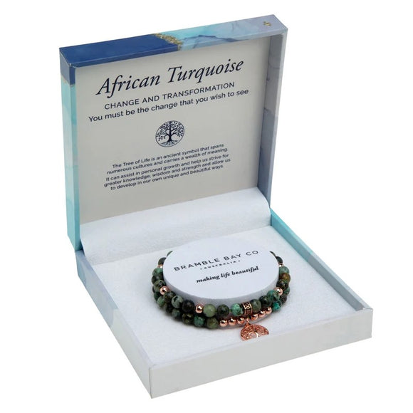 Bramble Bay Duo Bracelet - African Turuoise Rose Gold