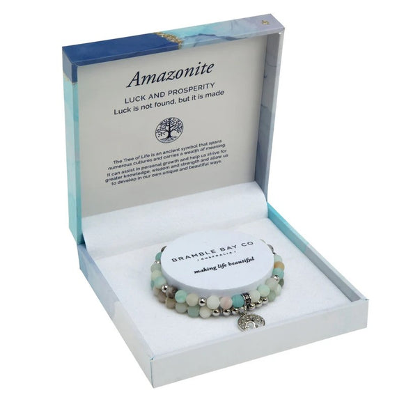 Bramble Bay Duo Bracelet - Amazonite Matte Rhodium