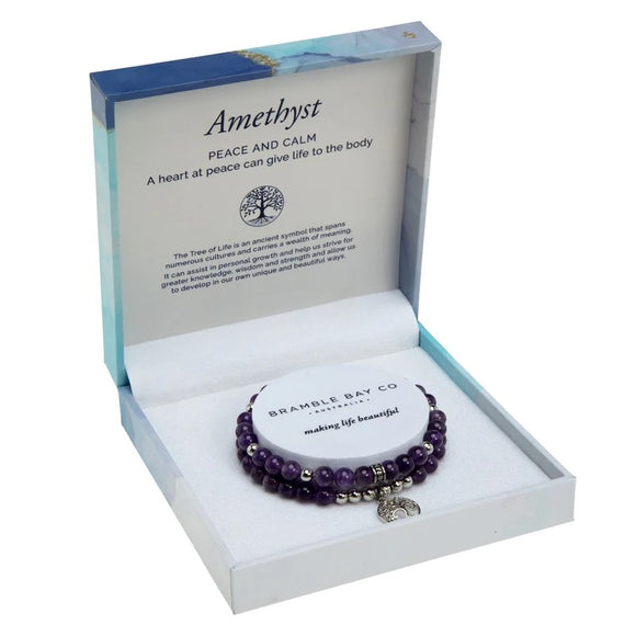 Bramble Bay Duo Bracelet - Amethyst Rhodium