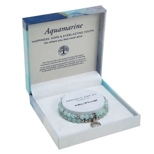 Bramble Bay Duo Bracelet - Aquamarine Rhodium