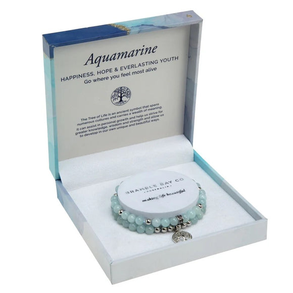Bramble Bay Duo Bracelet - Aquamarine Rhodium