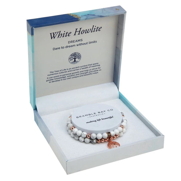 Bramble Bay Duo Bracelet - White Howlite Rose Gold