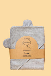 KIIN HOODED TOWEL DUSKY BLUE