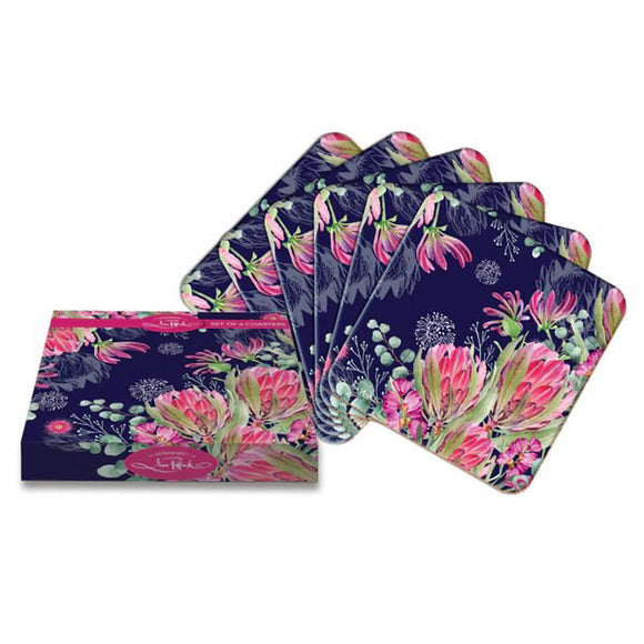 Blush Beauty / Set Of 6 Coasters - Lisa Pollock