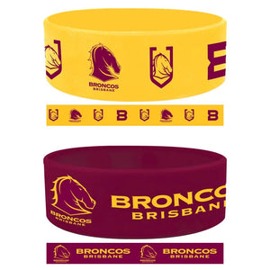 NRL Wrist Bands Set - Broncos