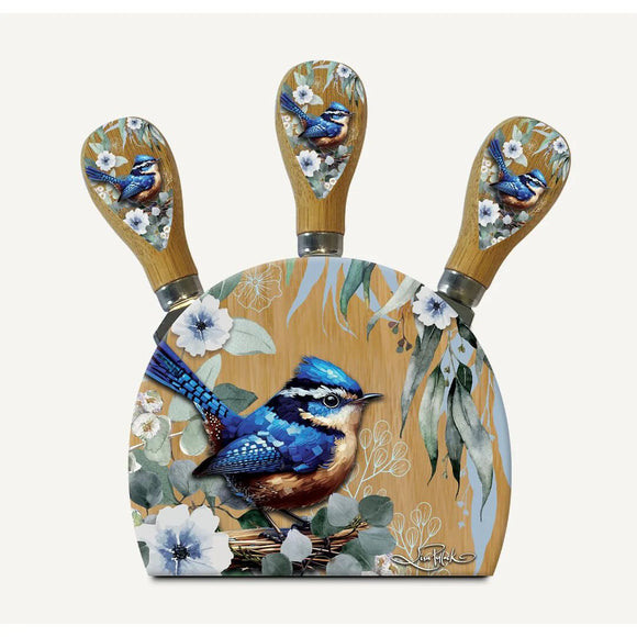 Cheeky Wren / Magnetic Cheese Knife Block - Lisa Pollock