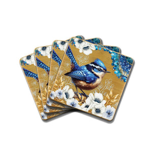 Cheeky Wrens / Bamboo Coaster Set - Lisa Pollock