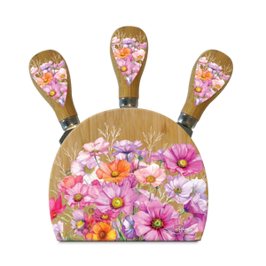 Wistful Wildflowers / Magntic Cheese Knife Block - Lisa Pollock