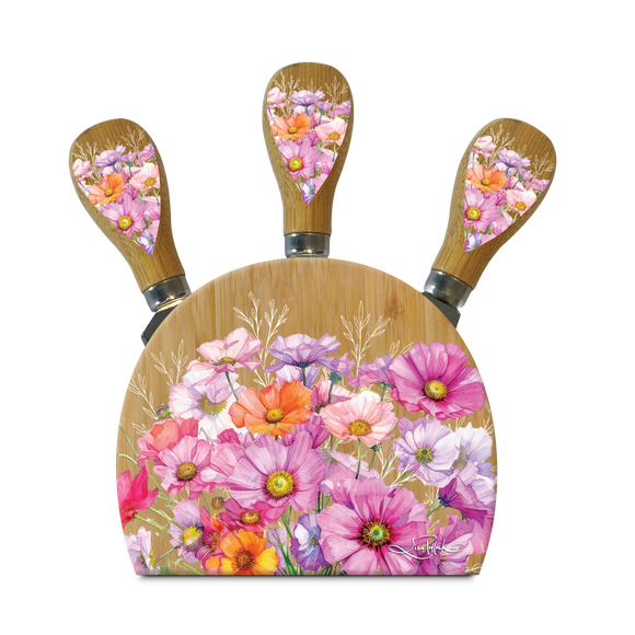 Wistful Wildflowers / Magntic Cheese Knife Block - Lisa Pollock