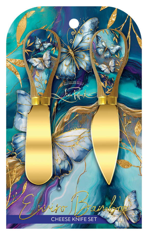LP - Set of 2 Cheese Knives - Tranquil Butterfly