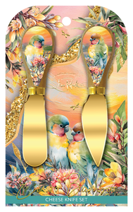 LP - Set of 2 Cheese Knives - Sunset Love Birds