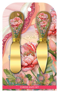 LP - Set of 2 Cheese Knives - Coral peony