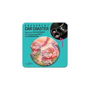 Coral Peony Car Coaster - Lisa Pollock