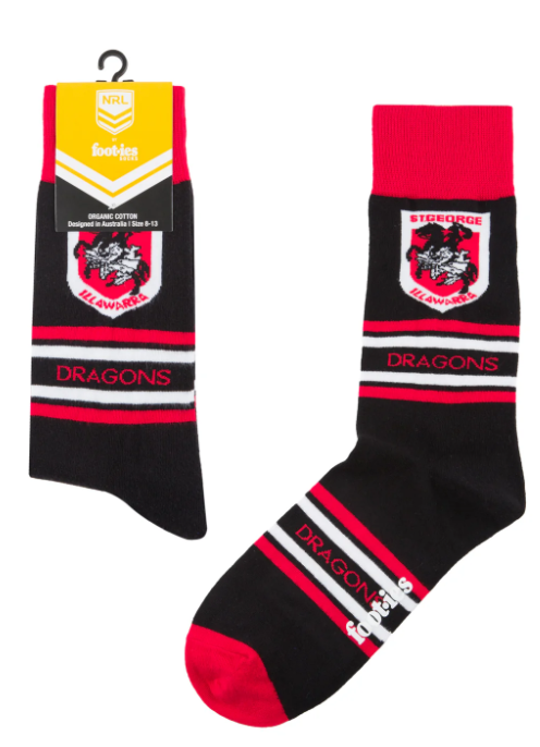 NRL Striped Socks - Dragons / AU 8-13