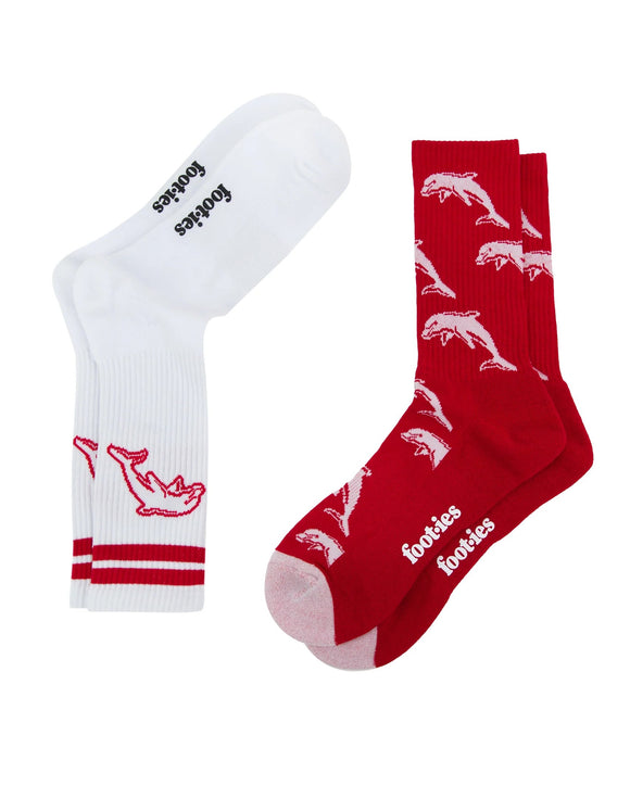 NRL Retro Sneaker Socks - Dolphins