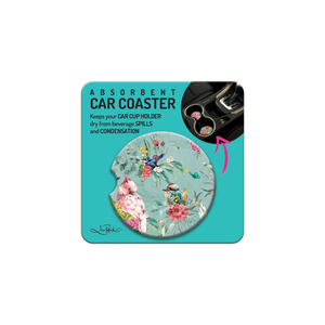 Feathered Friends Car Coaster - Lisa Pollock