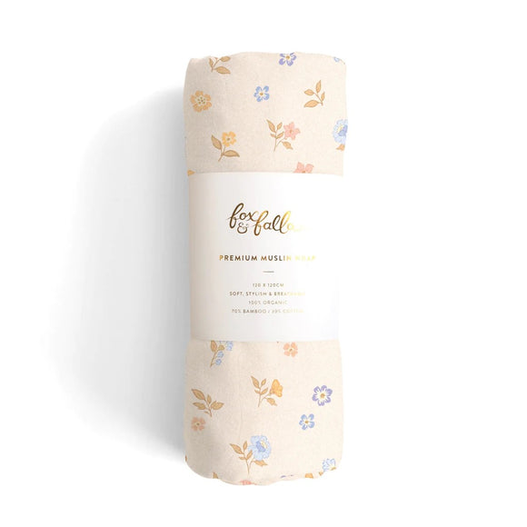 Fox & fallow Muslin Wrap Swaddle - Meadow