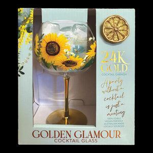 Golden Glamour Cocktail Glass - Bee Sunny