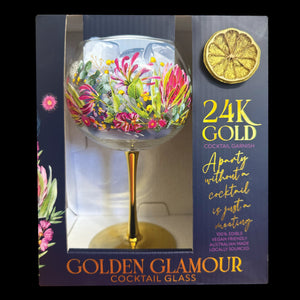 Golden Glamour Cocktail Glass - Blush Beauty