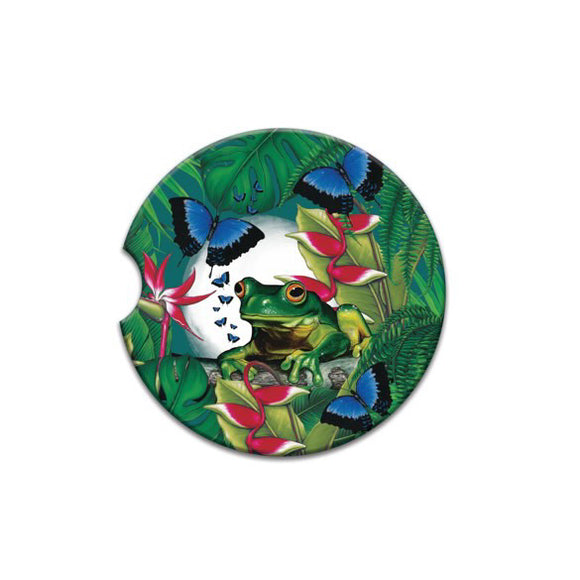 Green Frog Car Coaster - Lisa Pollock