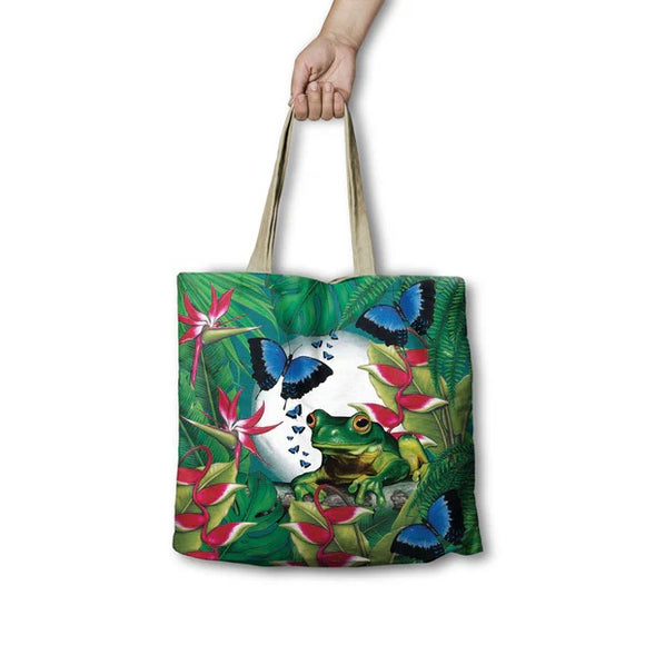 Green Frog Shopping Bag - Lisa Pollock