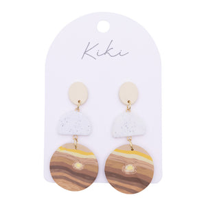 Beigw Brown Dangle Earrings - Kiki