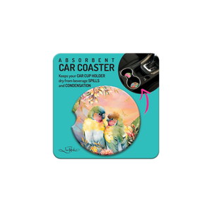 Sunset Love Birds Car Coaster - Lisa Pollock