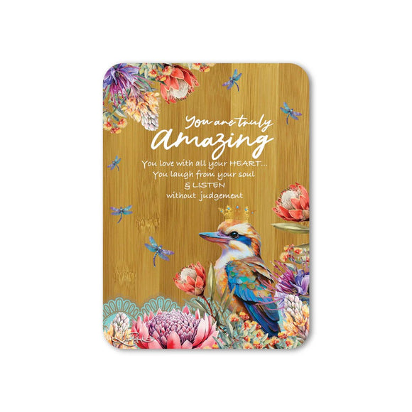 You Are Amazing Vintage Kookas - LP Bamboo Affirmation Plaque