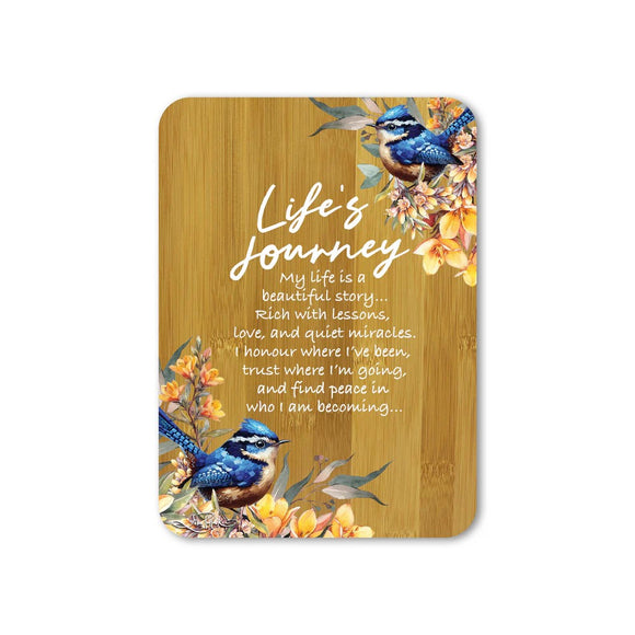Lifes Journey Royal Wrens - LP Bamboo Affirmation Plaque