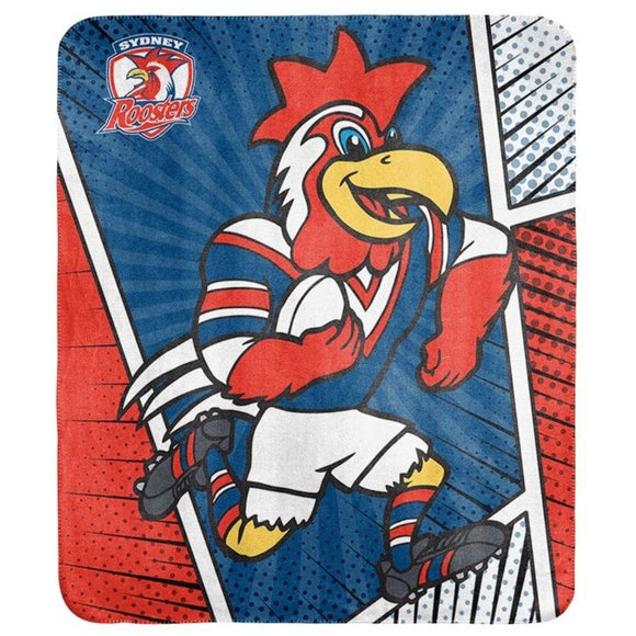 NRL Coral Fleece Blanket - Roosters