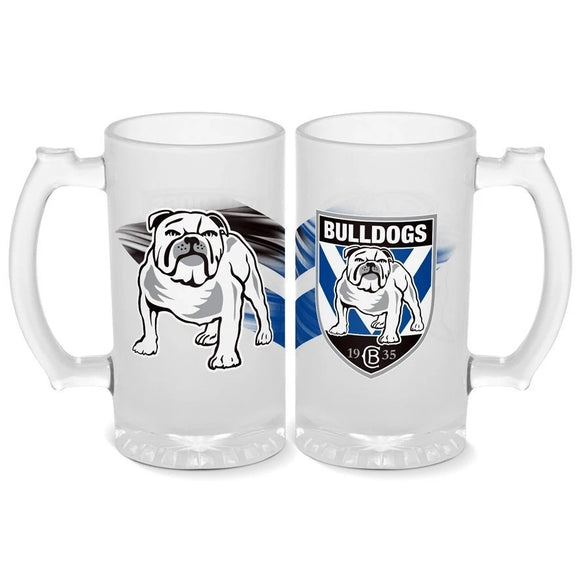 NRL Frosted Stein 500ml - Bulldogs