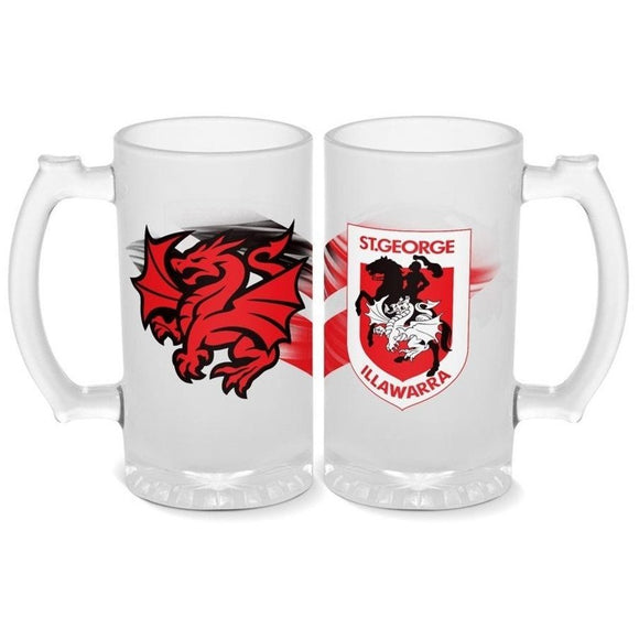 NRL Frosted Stein 500ml - Dragons