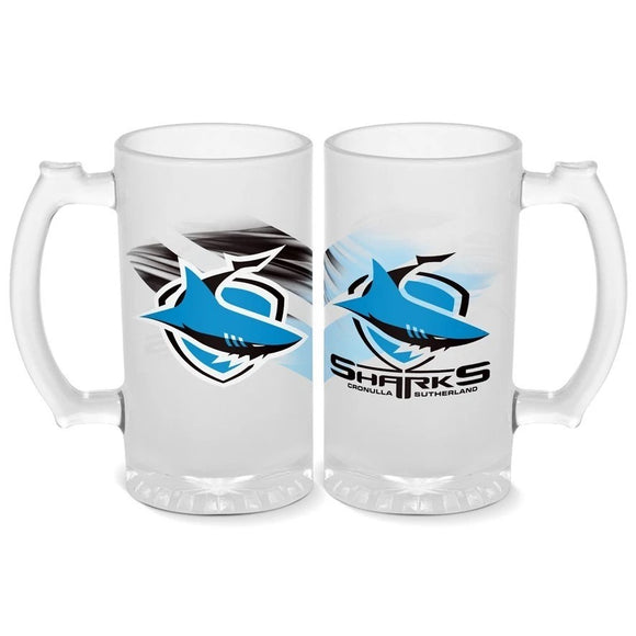 NRL Frosted Stein 500ml - Sharks