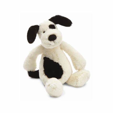 Jellycat Bashful Black And Cream Puppy Medium