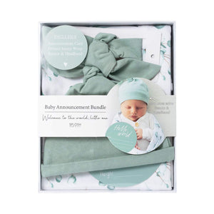 BABY ANNOUNCEMENT SET EUCALYPTUS