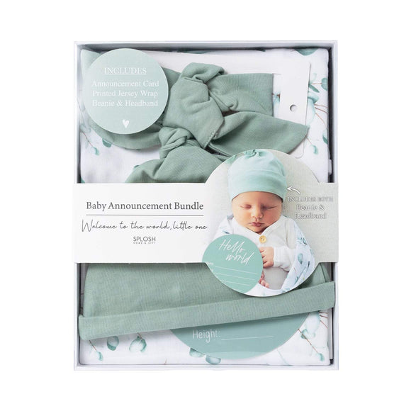 BABY ANNOUNCEMENT SET EUCALYPTUS