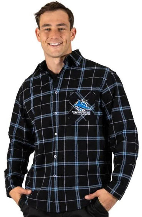 NRL Mustang Flannel Shirt - Sharks