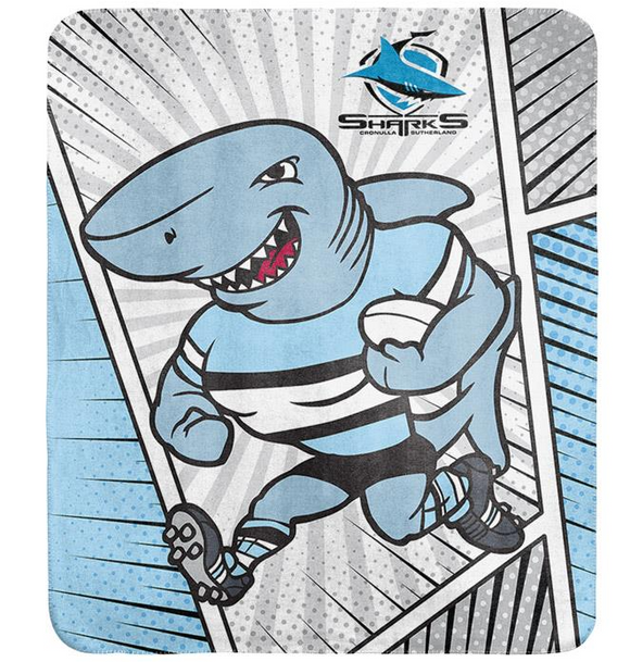 NRL Plush Blanket - Sharks