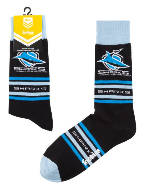 NRL Striped Socks - Sharks / AU 8-13
