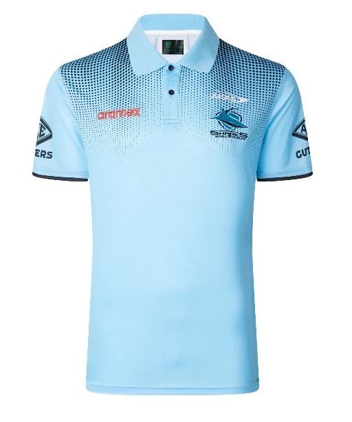 NRL 2025 Mens Sharks Media Polo